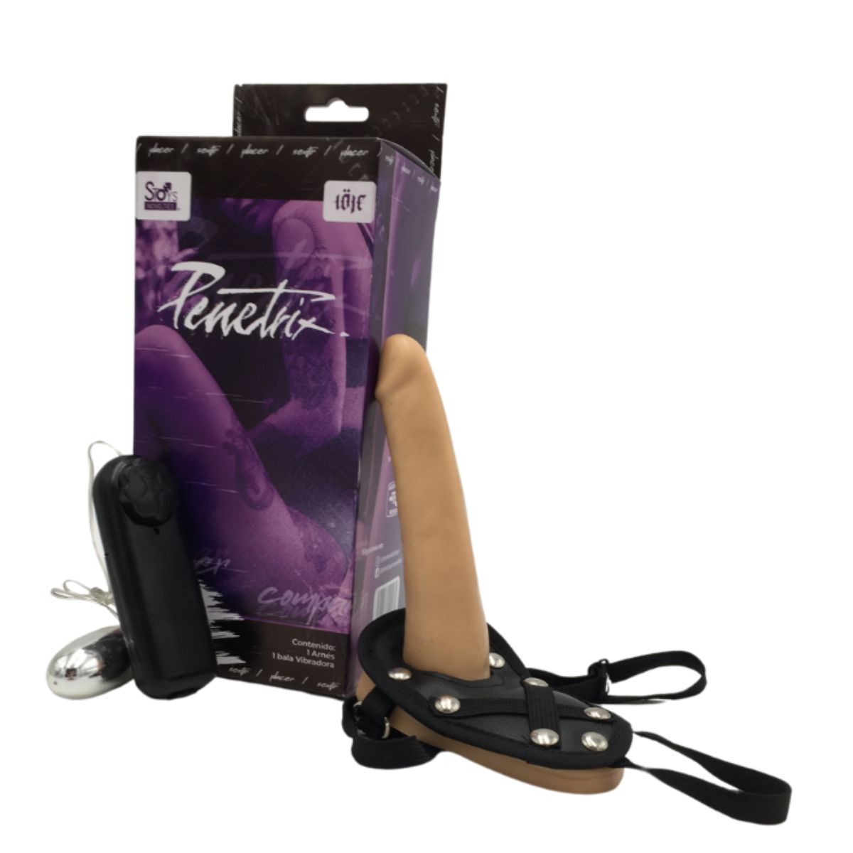 Arnés con dildo vibrador y control remoto Penetrix