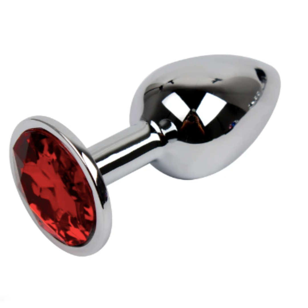 Red metal anal plug